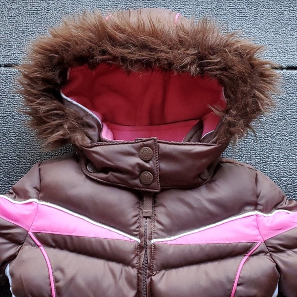 London Fog 2T Girl Puffer Jacket, Fleece lining - Picture 2 of 6